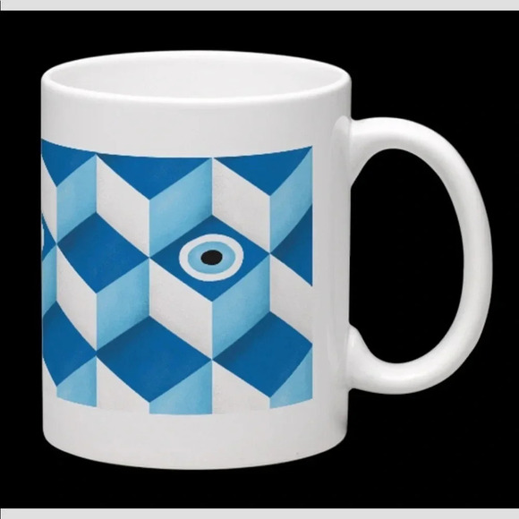 COFFEE MUG NEW EVIL EYE GREEK GREECE  11 oz KITCHEN CUPS COCOA GOOD LUCK - Picture 1 of 3